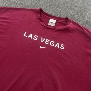 Vintage Nike Las Vegas T Shirt Mens 2XL Maroon Gray Tag Y2K 90s Preowned SS